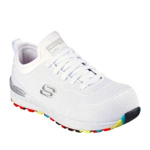 SKECHERS WOMEN'S BULKLIN BALRAN COMPOSITE TOE WORK SHOE - WHITE/MULTI